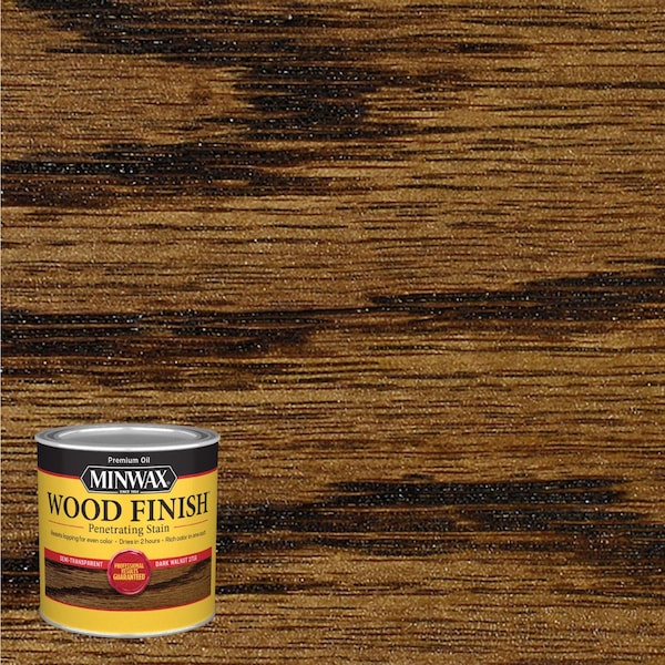 Minwax Wood Finish Semi-Transparent Dark Walnut Oil-Based Penetrating Wood Stain 1/2 pt 227164444 - main